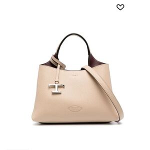 Tod's Micro leather crossbody bag light beige